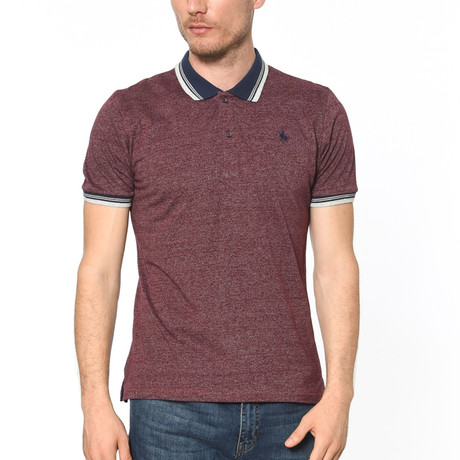 Textured Classic Polo // Burgundy (Small)