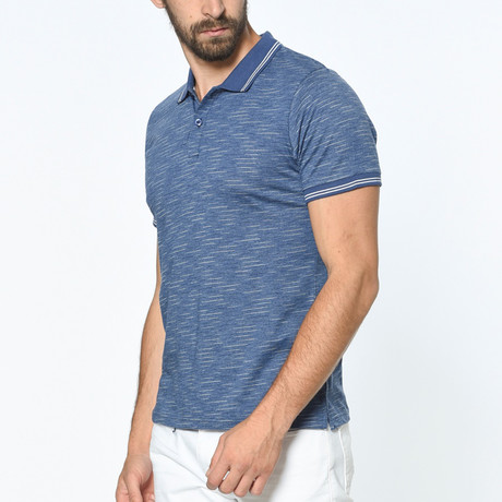 Peppered Polo // Dark Blue (Small)