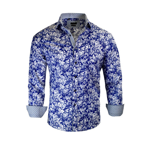 Geoffrey Modern-Fit Long-Sleeve Dress Shirt // Navy (XS)