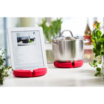 Cook N' Read Trivet + Tablet Stand (Red)