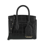 Mini Heroine 21 Silky Embossed Croc Calf // Black