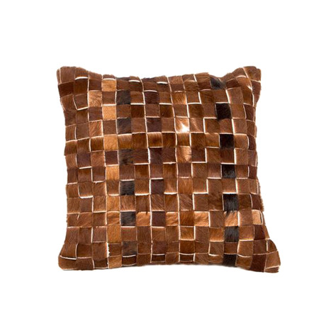 Woven Leather Cushion Cover