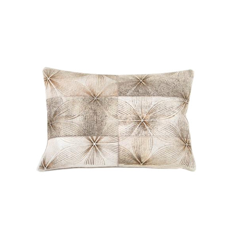 Boho Bloom Leather Pillow Cover