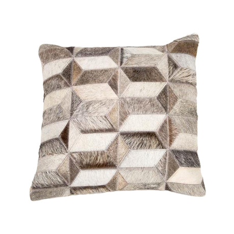 Metric Shapes Leather Cushion Cover