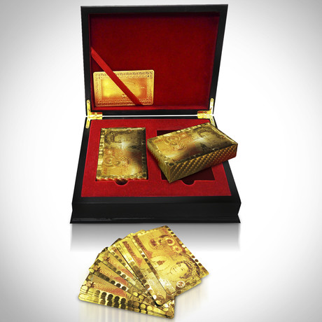 24K Gold Plated Playing Cards // £50 Pounds (1 Deck + Single Box)