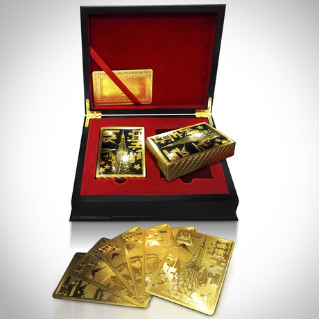 24K Gold Plated Playing Cards // Tokyo Tower (1 Deck + Single Box)
