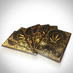 24K Gold Plated Playing Cards // Leaf (1 Deck + Single Box)