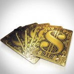 24K Gold Plated Playing Cards // $ Sign (1 Deck + Single Box)