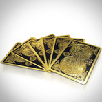 24K Gold Plated Playing Cards // World Antique Map (1 Deck + Single Box)