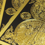 24K Gold Plated Playing Cards // World Antique Map (1 Deck + Single Box)