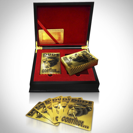24K Gold Plated Playing Cards // I KNOW YOU LYING BUT CONTINUE…. (1 Deck + Single Box)