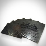 Black on Black Obsidian Carbonite Playings Cards // Diamond (1 Deck + Single Box)