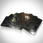 Black on Black Obsidian Carbonite Playings Cards // Antique Map (1 Deck + Single Box)