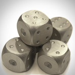 Precision Dice // Silver Aluminum Tube // Set Of 5