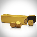 Precision Dice // Gold Aluminum Tube // Set Of 5