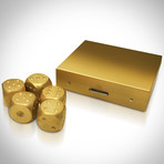 Precision Dice // Gold Aluminum Square // Set Of 5