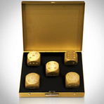 Precision Dice // Gold Aluminum Square // Set Of 5