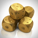 Precision Dice // Gold Aluminum Square // Set Of 5