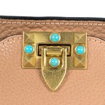 Rockstud Rolling Turquoise Stone Tote Bag // Brown