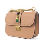 Valentino // Glam Lock Small Cross-Body Shoulder Bag // Brown