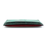 Christian Louboutin // Lizard Card Holder Wallet // Green + Black