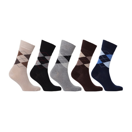 Turkish Classic Stripe Cotton Dress Socks // Set of 5 // 3001