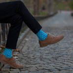 Cotton Polka Dotted Dots Dress Socks // Set of 5 // 3010