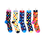 Cotton Polka Dotted Dots Dress Socks // Set of 5 // 3011