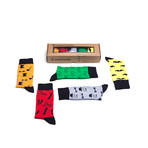 Funky Hipster Bicycle Mustache Socks // Set of 5 // 3016