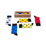 Funky Hipster Bicycle Mustache Socks // Set of 5 // 3017