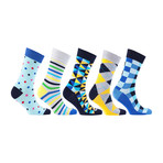 Luxury Fun Cool Colorful Mix Dress Socks // Set of 5 // 3028