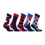 Fun Cool Cotton Colorful Mix Socks // Set of 5 // 3039