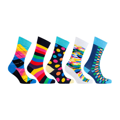 Fun Cool Cotton Colorful Mix Socks // Set of 5 // 3047