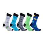 Cotton Science Funny Cool Socks // Set of 5 // 3020