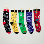Cotton Science Funny Cool Socks // Set of 5 // 3022