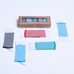Cotton Striped Cool Dress Socks // Set of 5 // 3049