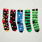 Cotton Sports Funny Cool Socks // Set of 5 // 3019