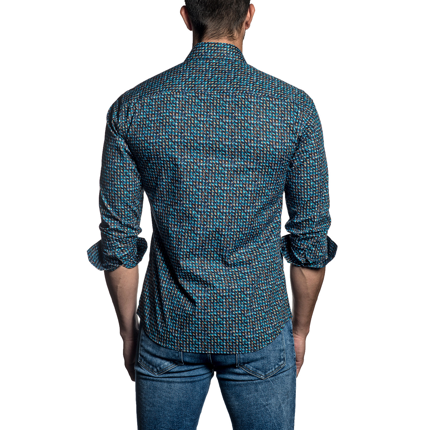 Woven Button-Up // Navy Multi Pattern (2XL) - Jared Lang - Touch of Modern