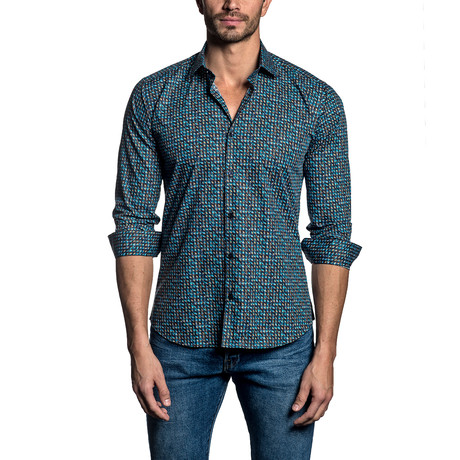 Woven Button-Up // Navy Multi Pattern (S)