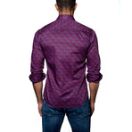 Woven Button-Up // Red + Purple Dots (S)