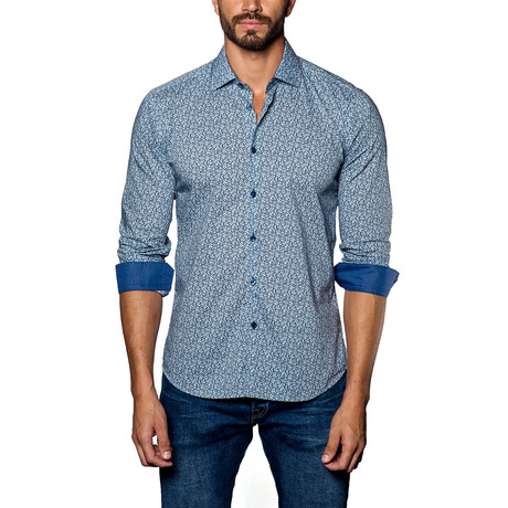 Woven Button-Up // Blue Print (S)