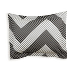 Houndstooth Chevron Stripe Percale Cotton Duvet Cover // Black + White (Full / Queen)