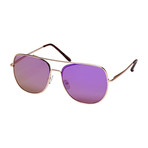 Sydney // Matte Gold + Tortoise Tips + Purple Mirror Polarized