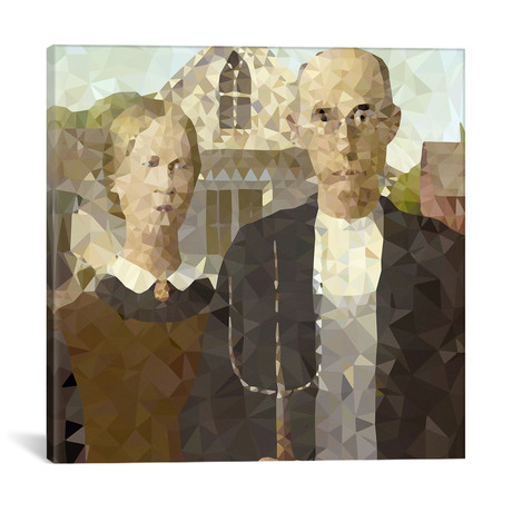 American Gothic Derezzed // 5by5collective (18"W x 18"H x 0.75"D)