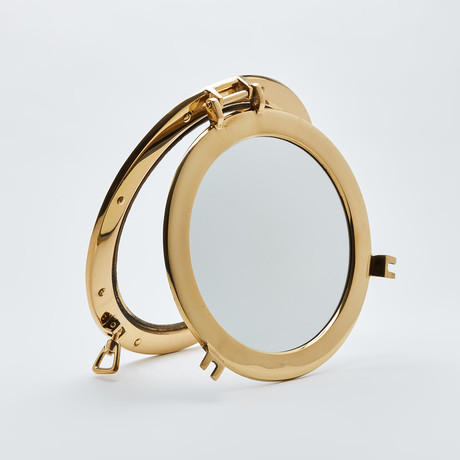 Polished Brass Porthole Mirror // 11.5"