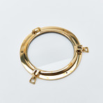 Polished Brass Porthole Mirror (8")