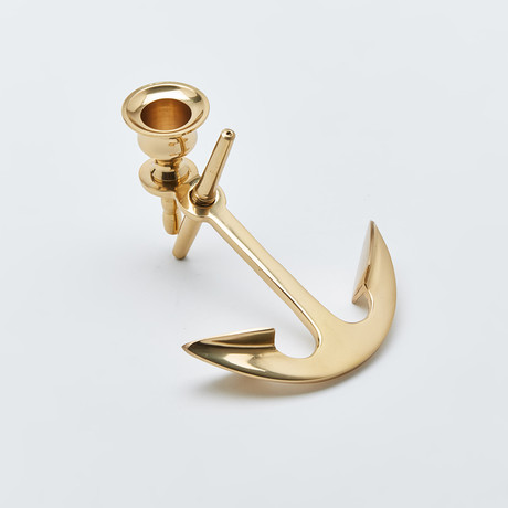 Brass Anchor Candle Holde