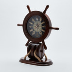 Wood Ship Wheel & Pulley Knot Clock