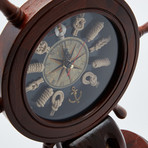 Wood Ship Wheel & Pulley Knot Clock