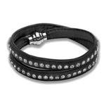 Studded Leather Wrap Bracelet (14"L)